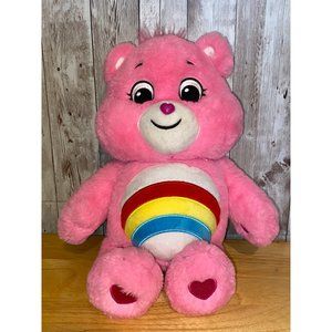 Care Bears Unlock the Magic Pink Rainbow Cheer Bear 14” Plush 2020 Toy Heart